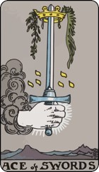 Ace of swords tarot card upright
