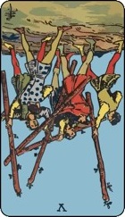 Five of wands tarot card reversed
