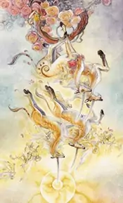 Four of Wands Shadowscapes tarot card reversed