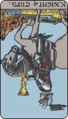 Knight of cups tarot card reversed