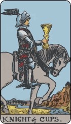 Knight of cups Rider Waite tarot card