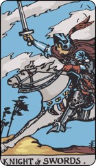 Knight of swords tarot card upright
