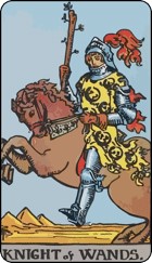 Knight of wands tarot card upright