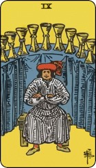 Nine of cups Rider Waite tarot card