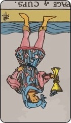 Page of cups tarot card reversed