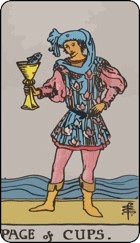 Page of cups Rider Waite tarot card