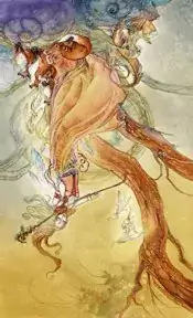Page of Wands Shadowscapes tarot card reversed