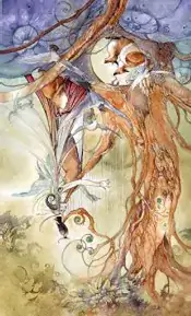 Queen of Wands Shadowscapes tarot card reversed
