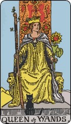 Queen of wands tarot card upright