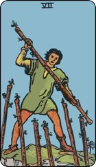 Seven of wands tarot card upright
