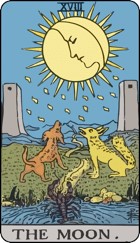 The Moon Rider Waite Tarot card