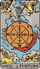 The Wheel of Fortune Rider Waite Tarot card
