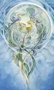 Three of cups Shadowscapes tarot card upright